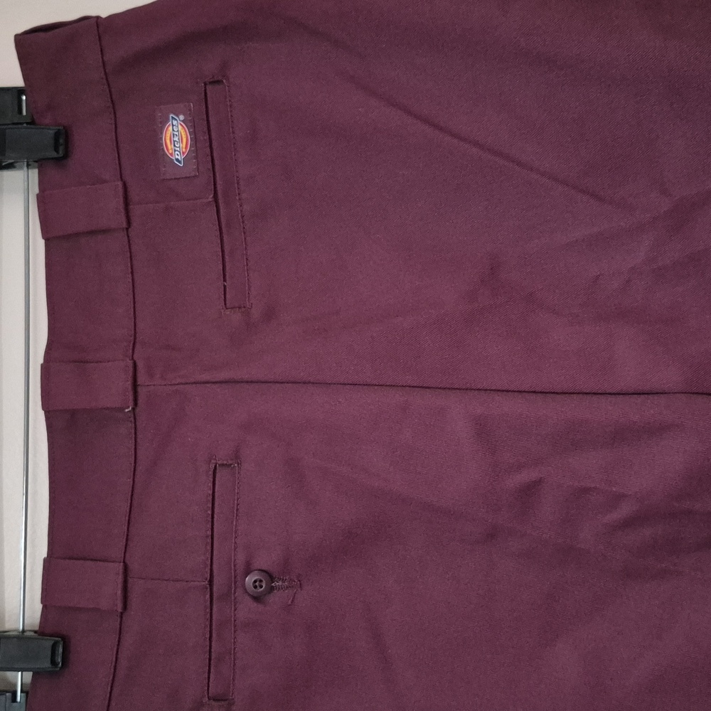 Dickies Women's Burgandy Wide leg Dress Pants - Picture 7 of 9